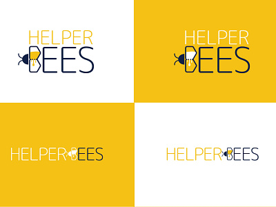 Helper Bee Design Concept bee branding illustration logo