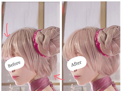 COSPLAY RETOUCH COMMISSION: REDRAW HAIRSTYLE/ WIG cosplay cosplay retouch photoshop retouch
