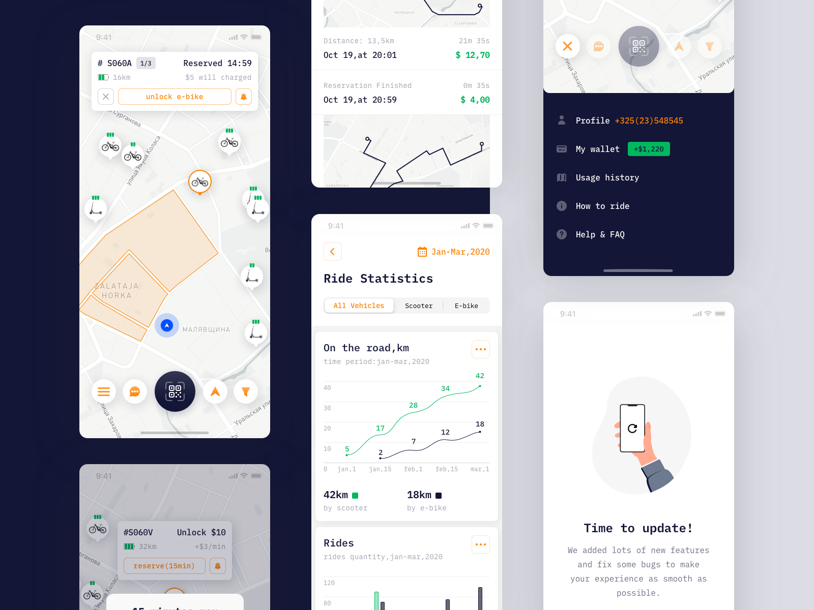 Electric Bikes and Scooters Rental App by Anton? on Dribbble