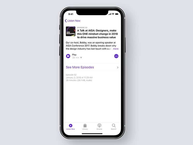 Podcast audio highlights app gif podcast principle sketch ux