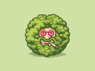 Weedbush Lovers bush dope high hippie hippy illustration logo marijuana smoke smoking stoned weed