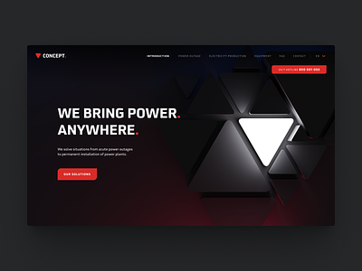 Design concept for energy company. 3d dark mode energy energy company figma glass gradient homepage icon icons light neumorphism powersource ui web website