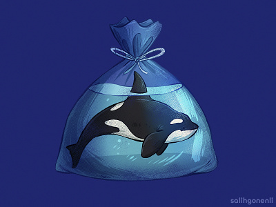 Captive animals apparel design digital art editorial fish hand drawn illustration orca
