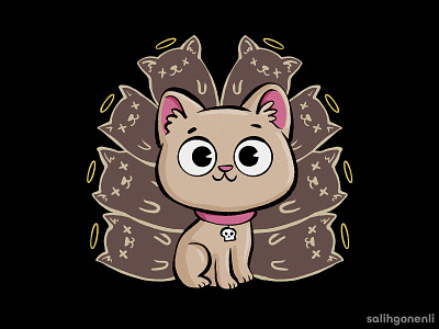 Catsune apparel cartoon cats children cute digital art funny hand drawn illustration kitsune