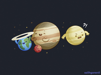 Where's My Ring?! cartoon children cute digital art earth hand drawn illustration planets space