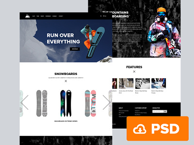 Snowboarding Website Free free icons landing page website