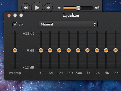 Equalizer app apple application black eq equalizer itunes lion mac music orange os player switch x