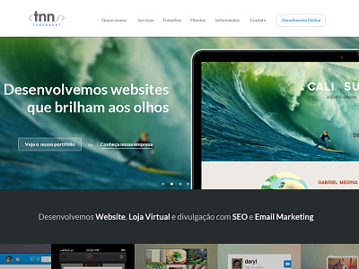 WIP - New Tudonanet Website blue flat design homepage icons landing page menu nav website