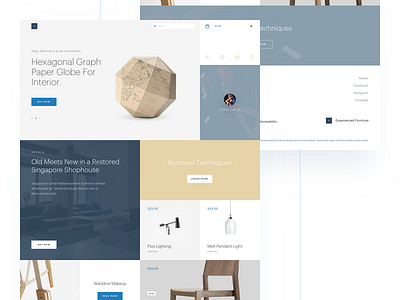 Experienced Furniture Homepage app design flat furniture landing layout typography ui web website