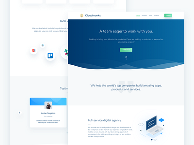 CloudMonks Landing Page app creative dashboard design desktop interface ios landing typography ui ux