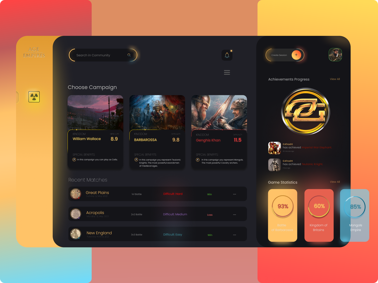 Gaming Concept | AgeOfEmpires by Giorgi Khoshtaria on Dribbble