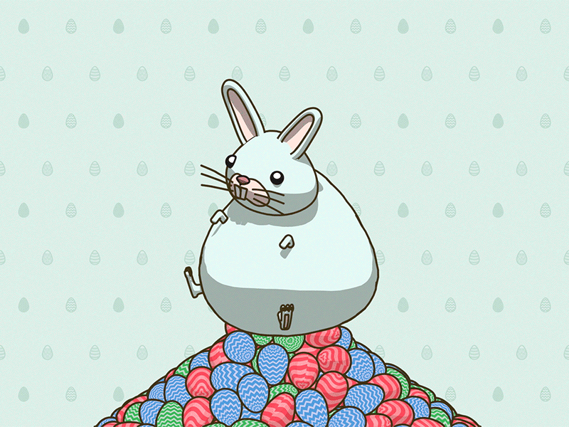 Happy Easter Everyone animation bunny c4d character cinema4d easter easter bunny easter eggs gif loop