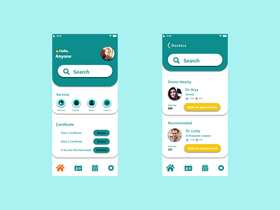 Doctor Appointment adobe xd application design graphic design mobileapp ui uiux