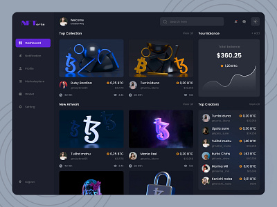 NFTarts cryptocurrency digitalart nft nftcollection nftcommunity nftdahsboard nfts ui uidesign