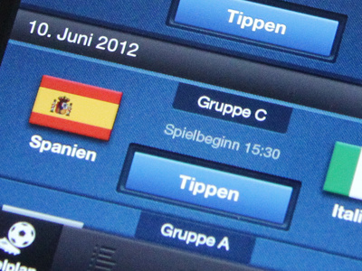 Soccer EURO2012 App - Matches Overview