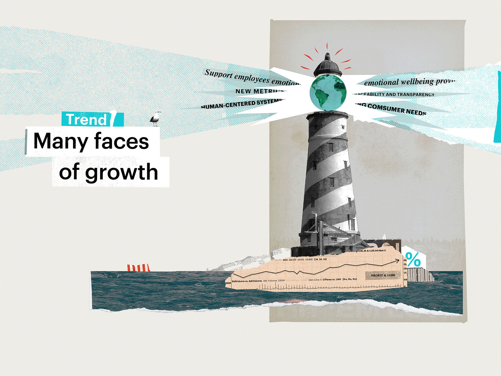 Trend 1 - Many faces of growth animation animation design branding collage design illustration photoshop typography