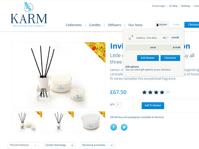 Karm5 branding candles design ecommerce natural ui web web design