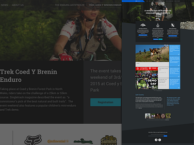 Dyfi Events site cycling enduro event site events mtb ui website