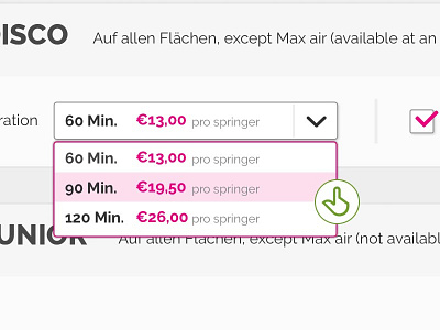 Sprung Raum ticketing ecomerce shop user flow ux website