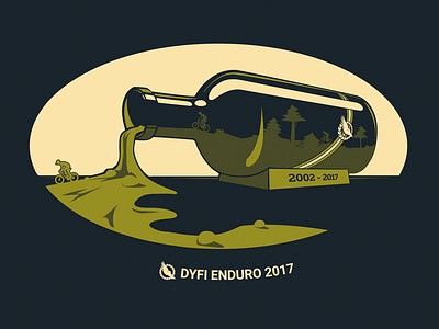 Dyfi 2017 t shirt bike bottle event t shirt forest illustration mtb t shirt tee