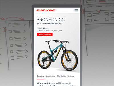 Santacruz - responsive concept bikes mobile responsive spec website