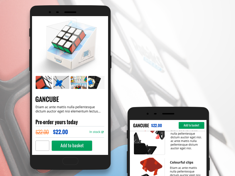 Rubiks Cube product page product page rubiks cube responsive mobile website e-commerce eccomerce