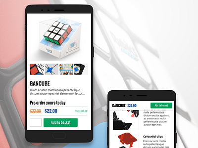 Rubiks Cube product page e commerce eccomerce mobile product page responsive rubiks cube website