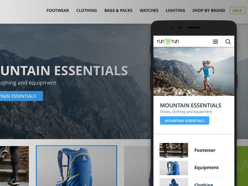 Run shop run trail running ux ui website responsive ecommerce shopify