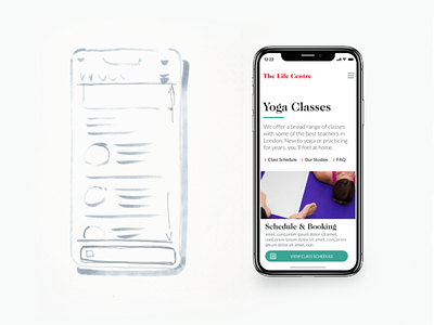 The Life Centre mobile ux responsive responsive design website yoga
