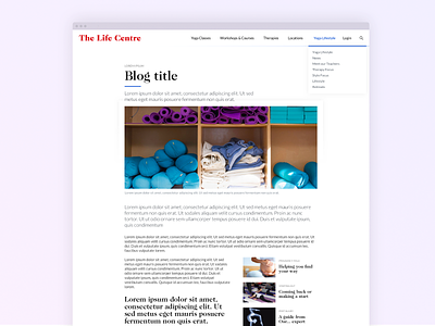The Life Centre Blog response ui desgin ux design website yoga