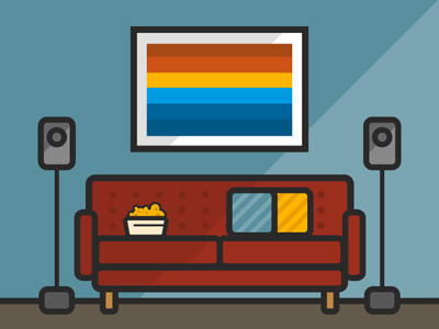 Listening room illustration vector vectorart