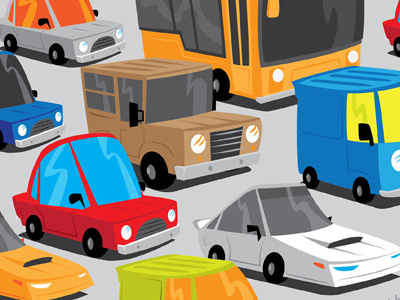 Rush hour cars illustration vector