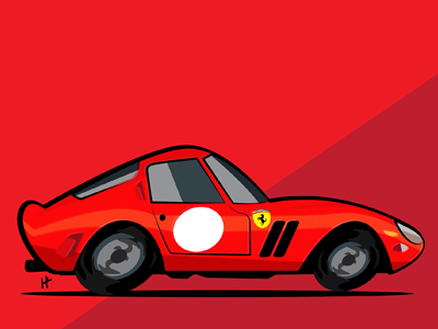 Ferrari 250 GTO cars illustration vector
