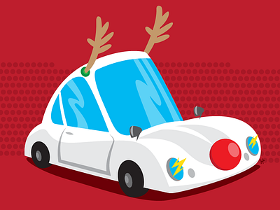 Getting in the holiday spirit cars illustration vector