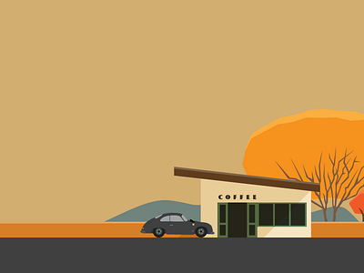 Coffee Run cars illustration vector