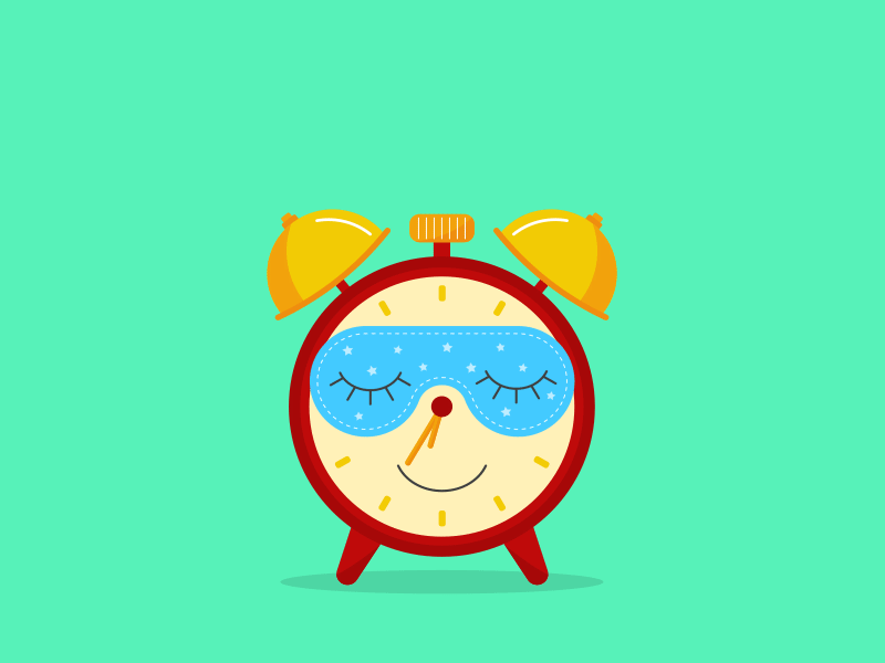 Funny Animated GIF alarm clock in a flat vector style
