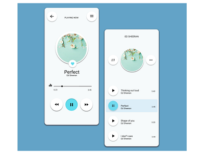 Music Streaming App app color palette design typography ui ux