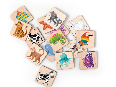 Illustrations of animals for kids lotto 2d animals art branding cartoon character design childrens childrens illustration cute design illustration kids toys texture the character