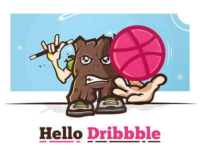 First shot on Dribbble ball debut dribbble first shot illustration invitation thanks