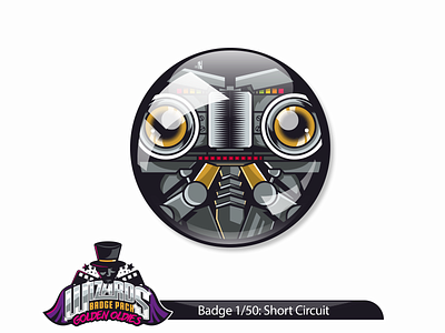 Daily Challenge 1/50: Short Circuit (1986) badge circuit daily design dribbble graphic movies short sticker wizard