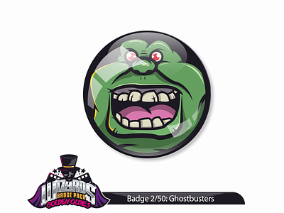Daily Challenge 2/50: Ghostbusters (1984) badge ghostbusters golden graphicdesign oldies slimer sticker vector wizard