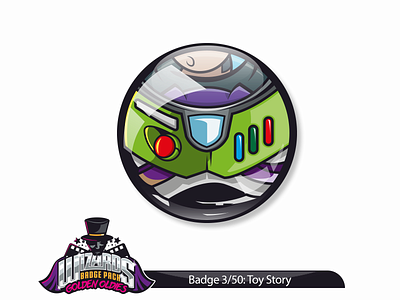 Daily Challenge 3/50: Toy Story (1995) badge design golden graphic movies oldies retro sticker story toy