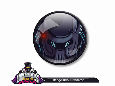 Daily Challenge 18/50: Predator (1987) adobe badge design golden illustration movies oldie predator sticker