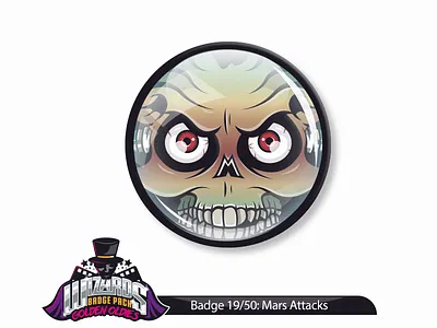 Daily Challenge 19/50: Mars Attacks (1996) adobe aliens attacks drawing evil eyes glass illustration mars sticker