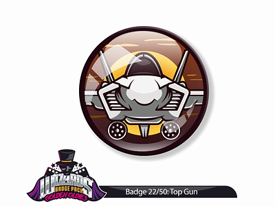 Daily Challenge 22/50: Top Gun (1986) aviator badge flight gun illustration jet sticker sunset top