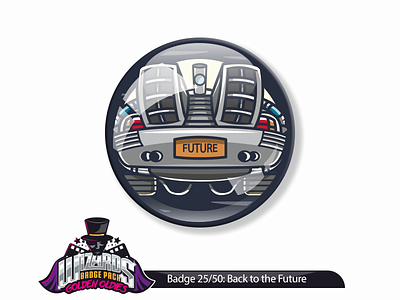 Daily Challenge 25/50: Back to the Future (1985) back car delorean design flight future illustration sticker the to