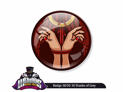 Daily challenge 38/50: 50 Shades of Grey (2015) 50shades badge button fiftyshadesofgrey illustration nsfw over18 pin sticker
