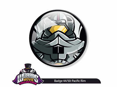 Movie concept 44/50: Pacific Rim (2013) badge drawing illustration ink movie pacific pin rim sticker vector