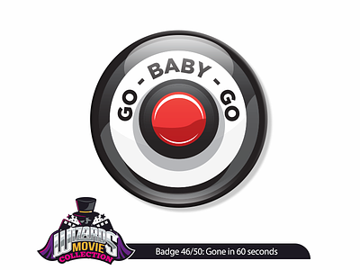 Badge design 46/50: Gone in 60 seconds (2000) art badge button design graphicdesign illustration illustrator pin sticker vector wizard