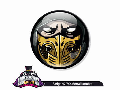 Movie concept 47/50: Mortal Kombat (1995) adobe badge conceptual drawing illustration illustrator kombat mortal pin scorpion sticker vectorart
